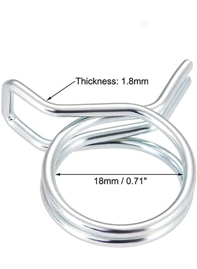 Double Wire Spring Hose Clamp 18mm Zinc Plated For Motorcycle ATV Fuel Line 50pcs - Image 3